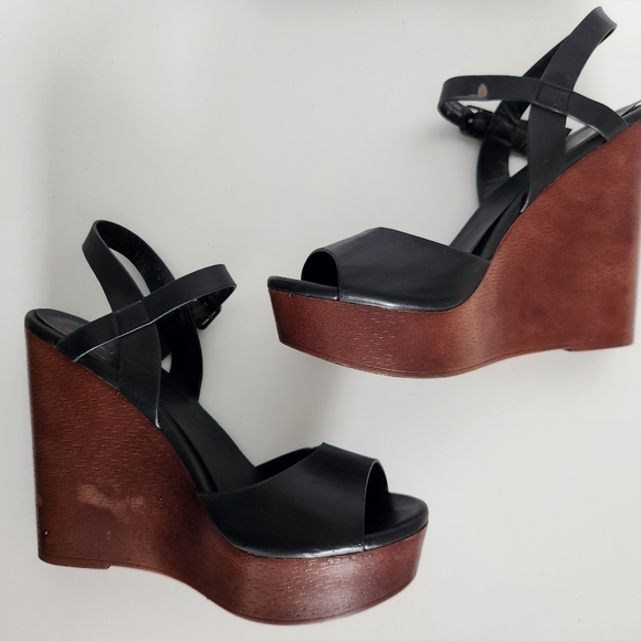 ALDO Black platforms sandals wedges Size 7 - Picture 7 of 7